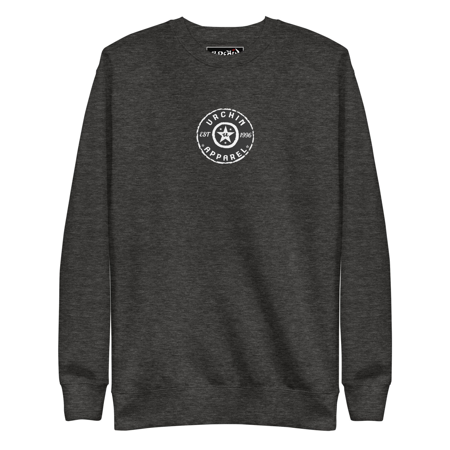 URCHIN Clothes - 'Urchin Apparel U Star' B &W Logo. Choice of Dark Colours. Unisex Premium Sweatshirt