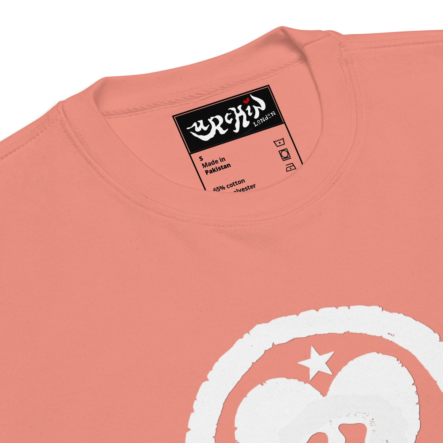 URCHIN 'LOVE U' White Logo. Premium Cotton Sweatshirt. Choice of Colours. Unisex.