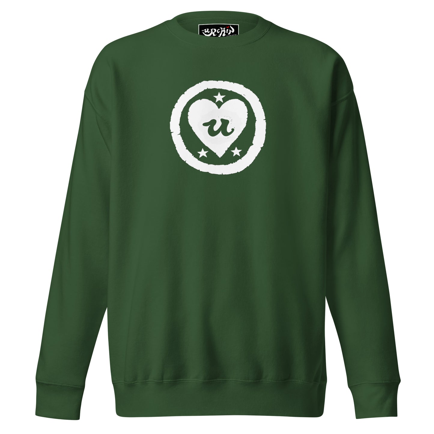 URCHIN 'LOVE U' White Logo. Premium Cotton Sweatshirt. Choice of Colours. Unisex.