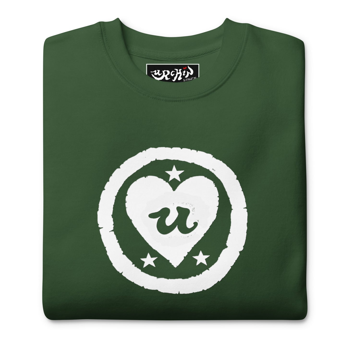 URCHIN 'LOVE U' White Logo. Premium Cotton Sweatshirt. Choice of Colours. Unisex.