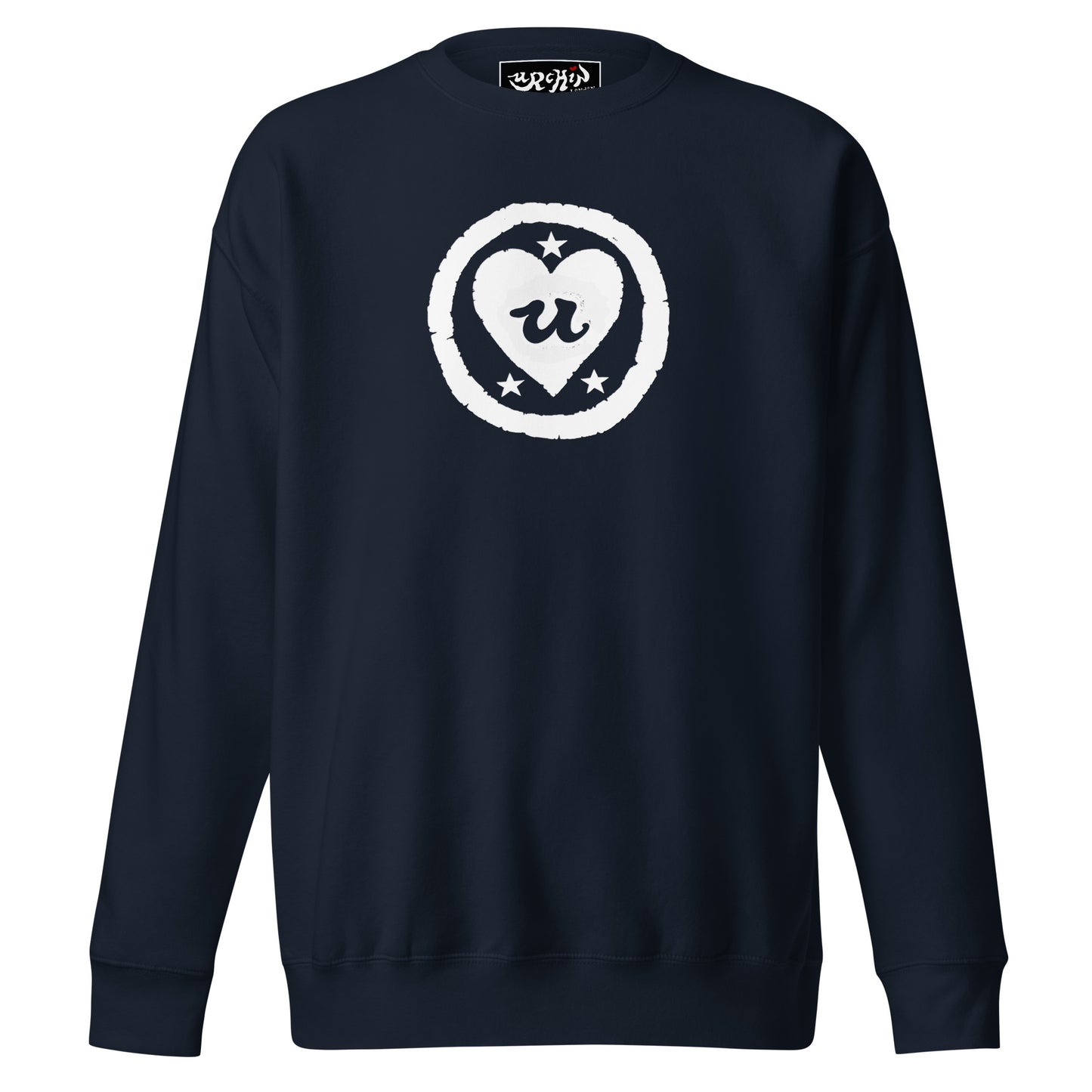 URCHIN 'LOVE U' White Logo. Premium Cotton Sweatshirt. Choice of Colours. Unisex.