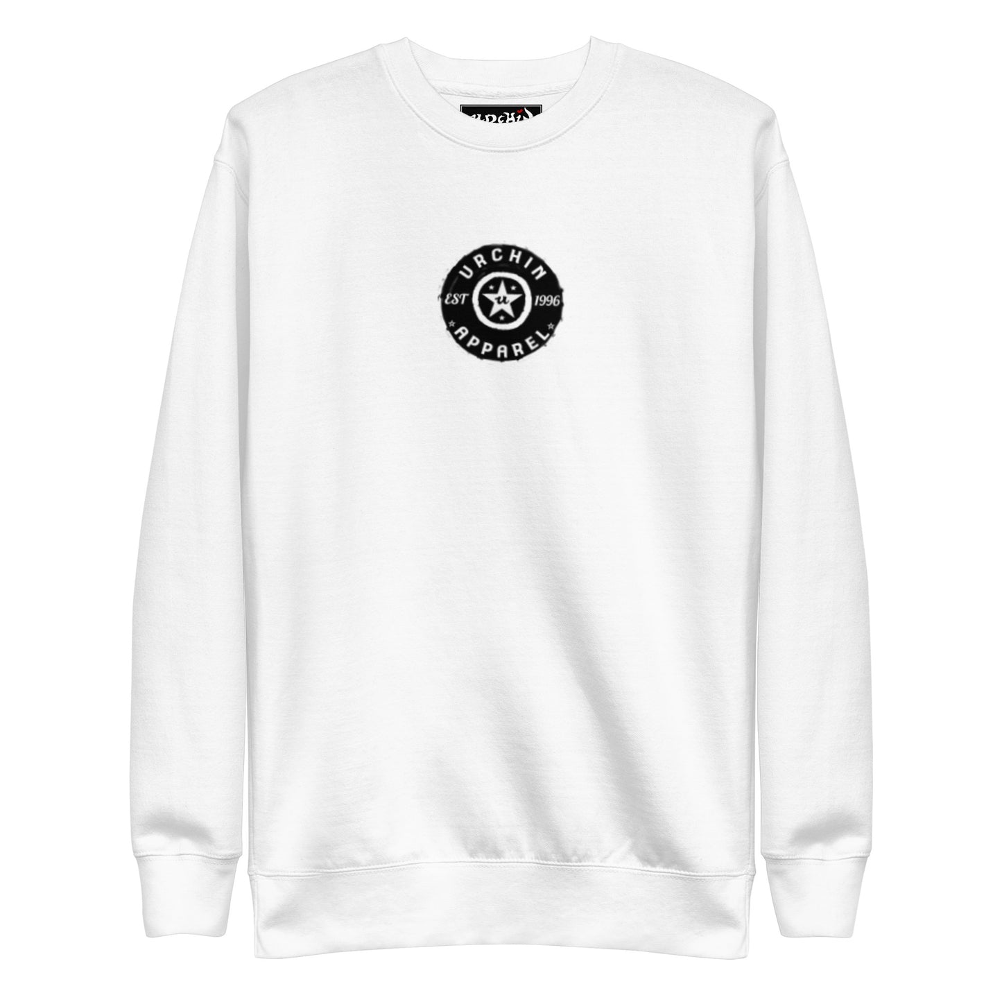 URCHIN Clothes - 'Urchin Apparel U Star' B & W Logo. Choice of Light Colours. Unisex Premium Sweatshirt
