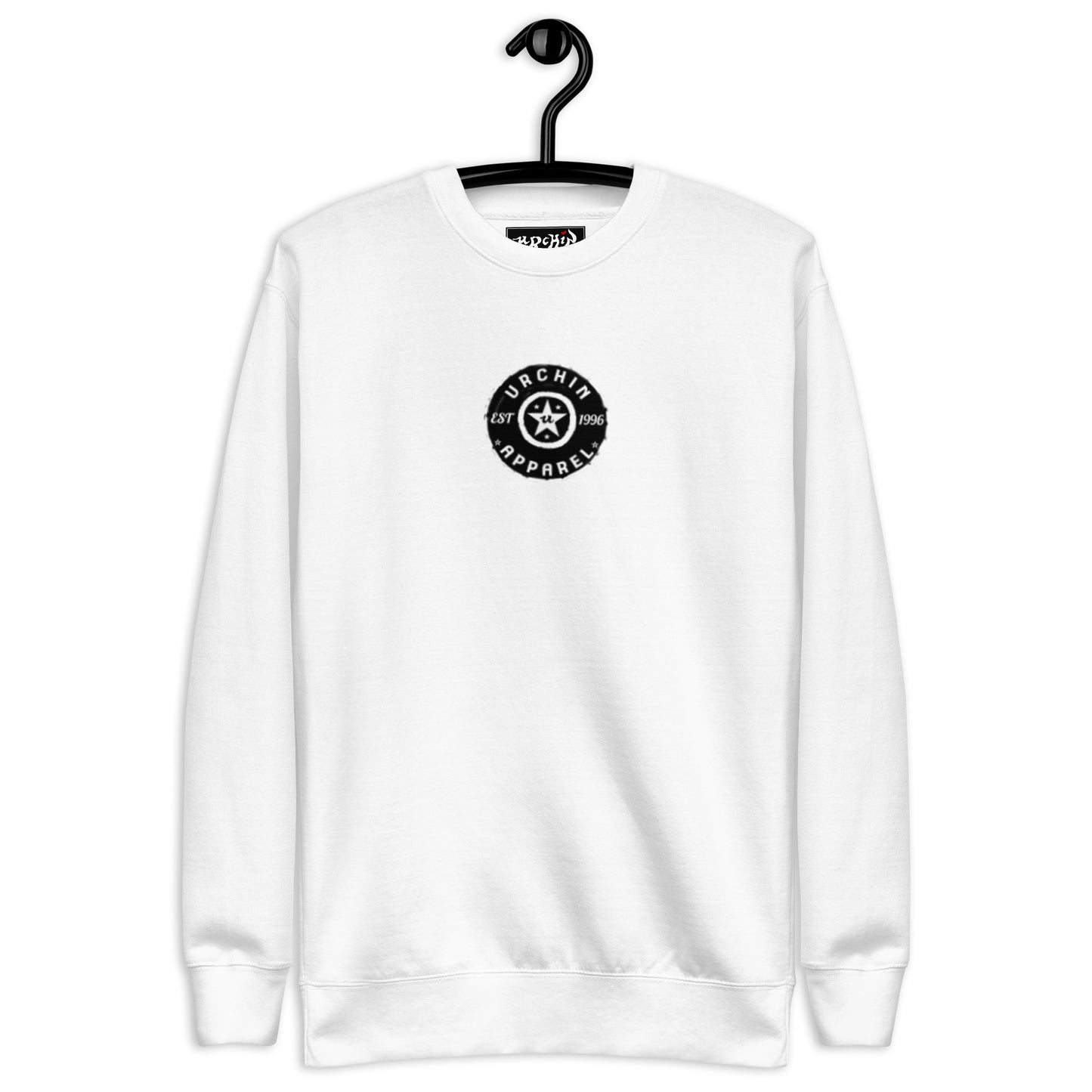 URCHIN Clothes - 'Urchin Apparel U Star' B & W Logo. Choice of Light Colours. Unisex Premium Sweatshirt