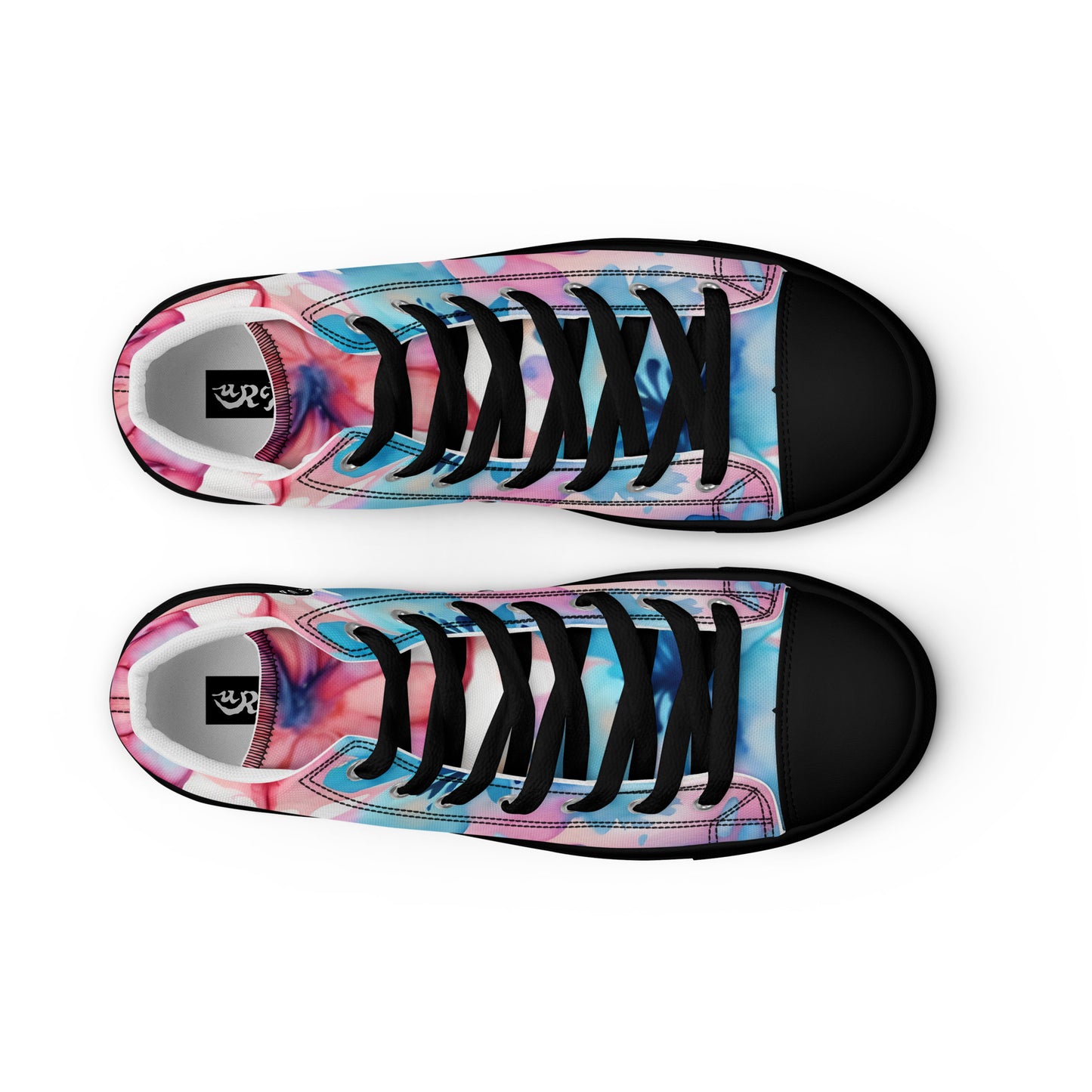 URCHIN Footwear 'U FLOWER'. Womens high tops. Black or White Detailing Option. Choice of Sizes.