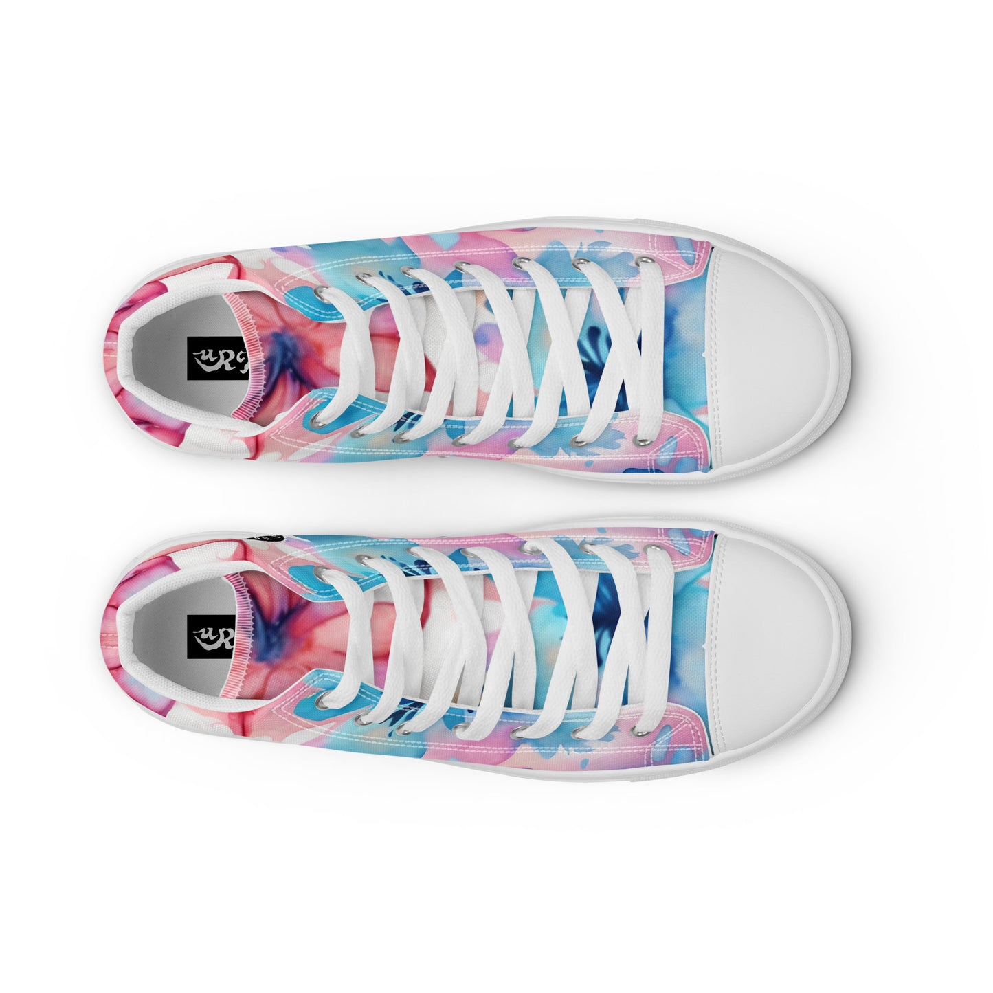 URCHIN Footwear 'U FLOWER'. Womens high tops. Black or White Detailing Option. Choice of Sizes.