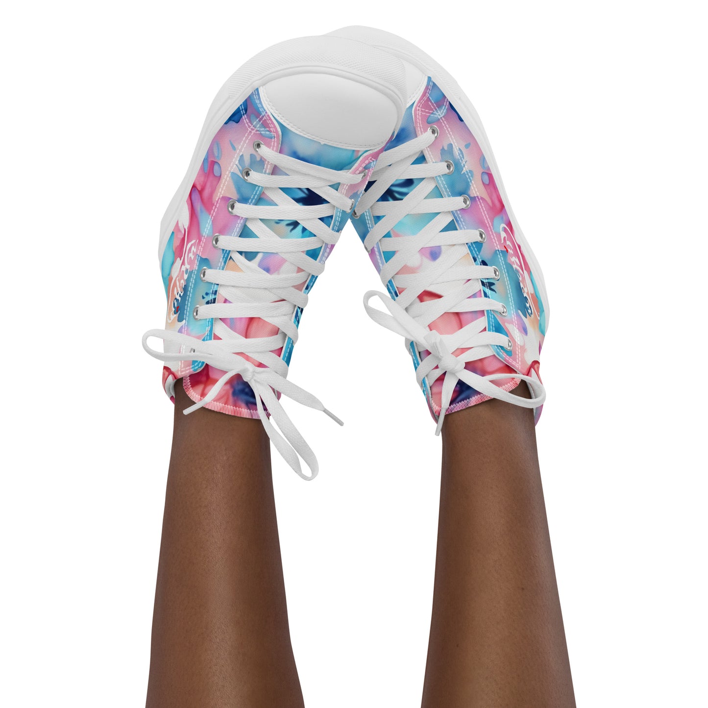 URCHIN Footwear 'U FLOWER'. Womens high tops. Black or White Detailing Option. Choice of Sizes.