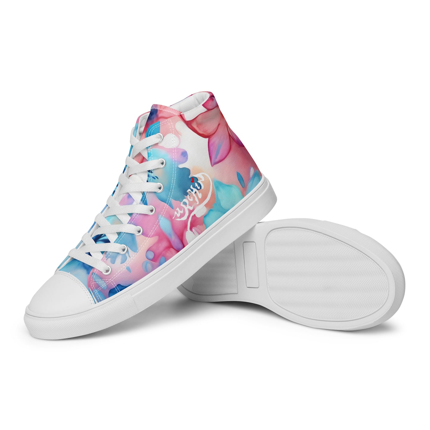 URCHIN Footwear 'U FLOWER'. Womens high tops. Black or White Detailing Option. Choice of Sizes.