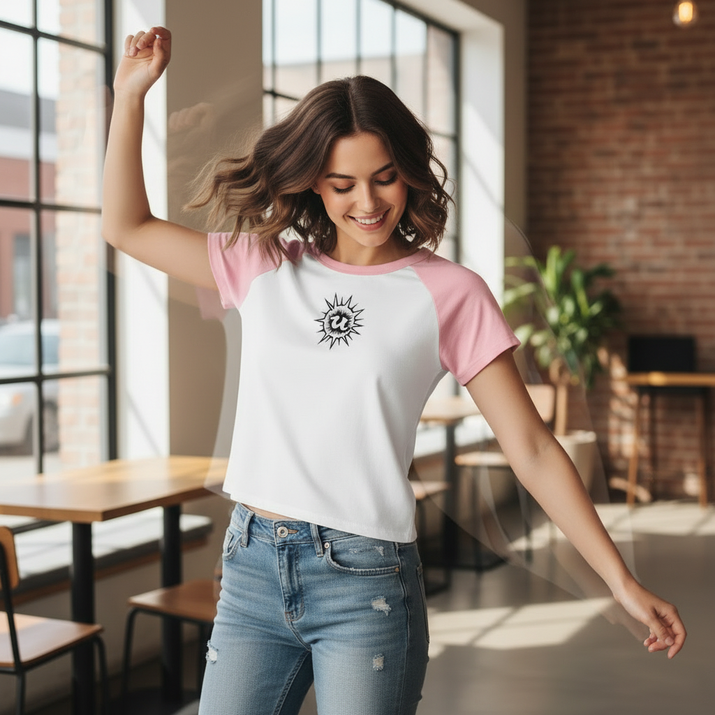 Women’s micro rib raglan baby tee
