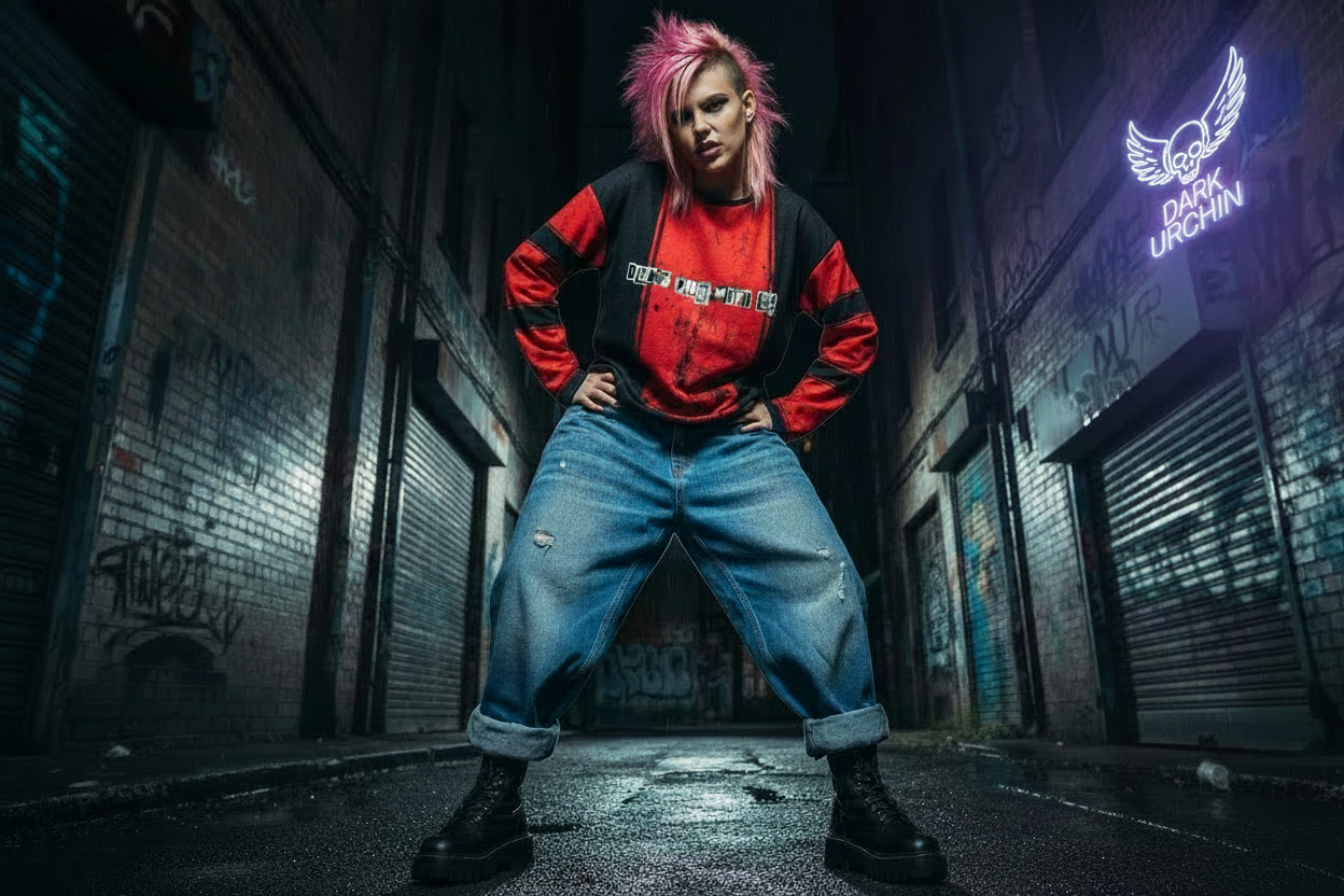 DARK URCHIN 'DONT F..K WITH US' Women’s straight bottom knitted sweater.
