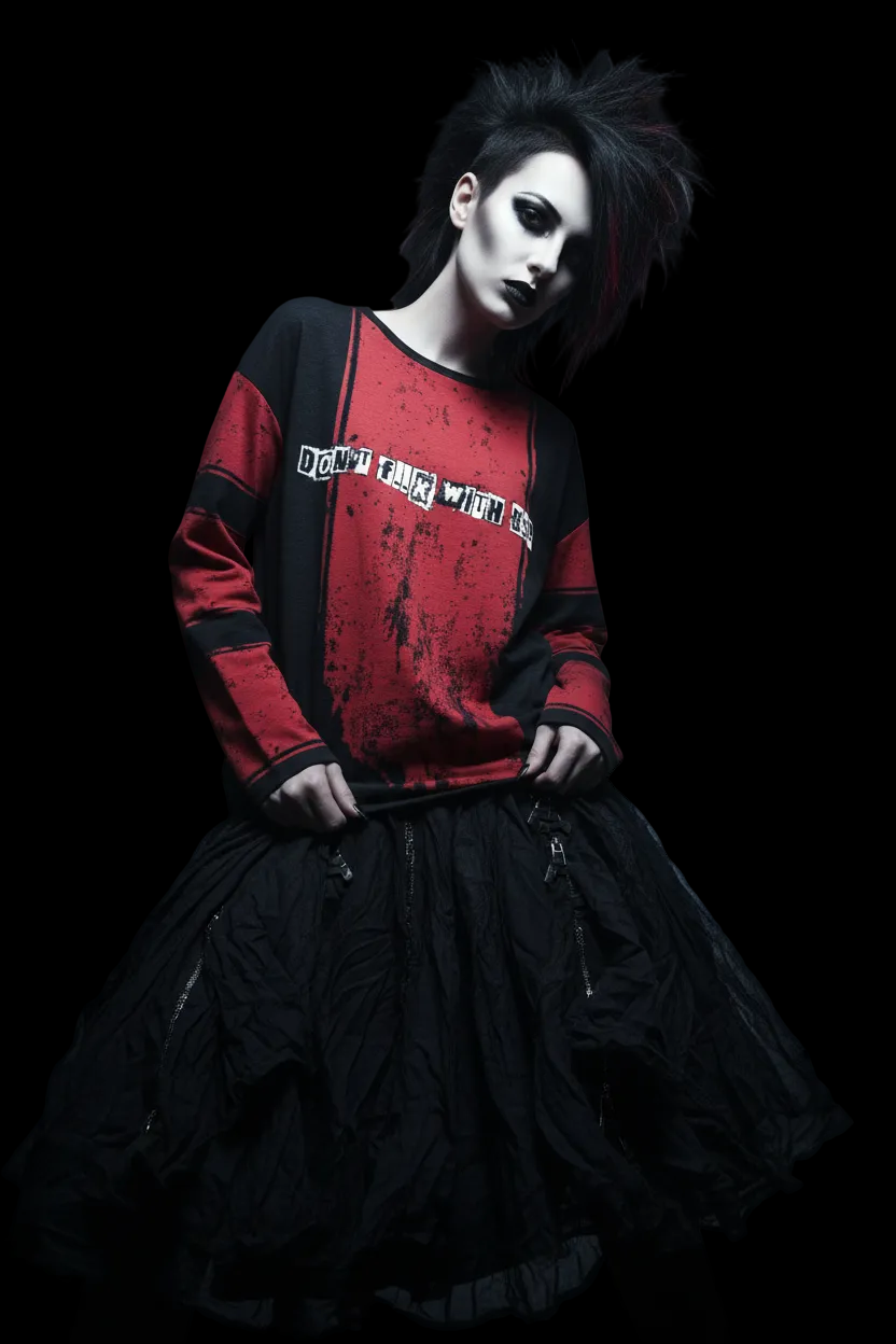 DARK URCHIN 'DONT F..K WITH US' Women’s straight bottom knitted sweater.