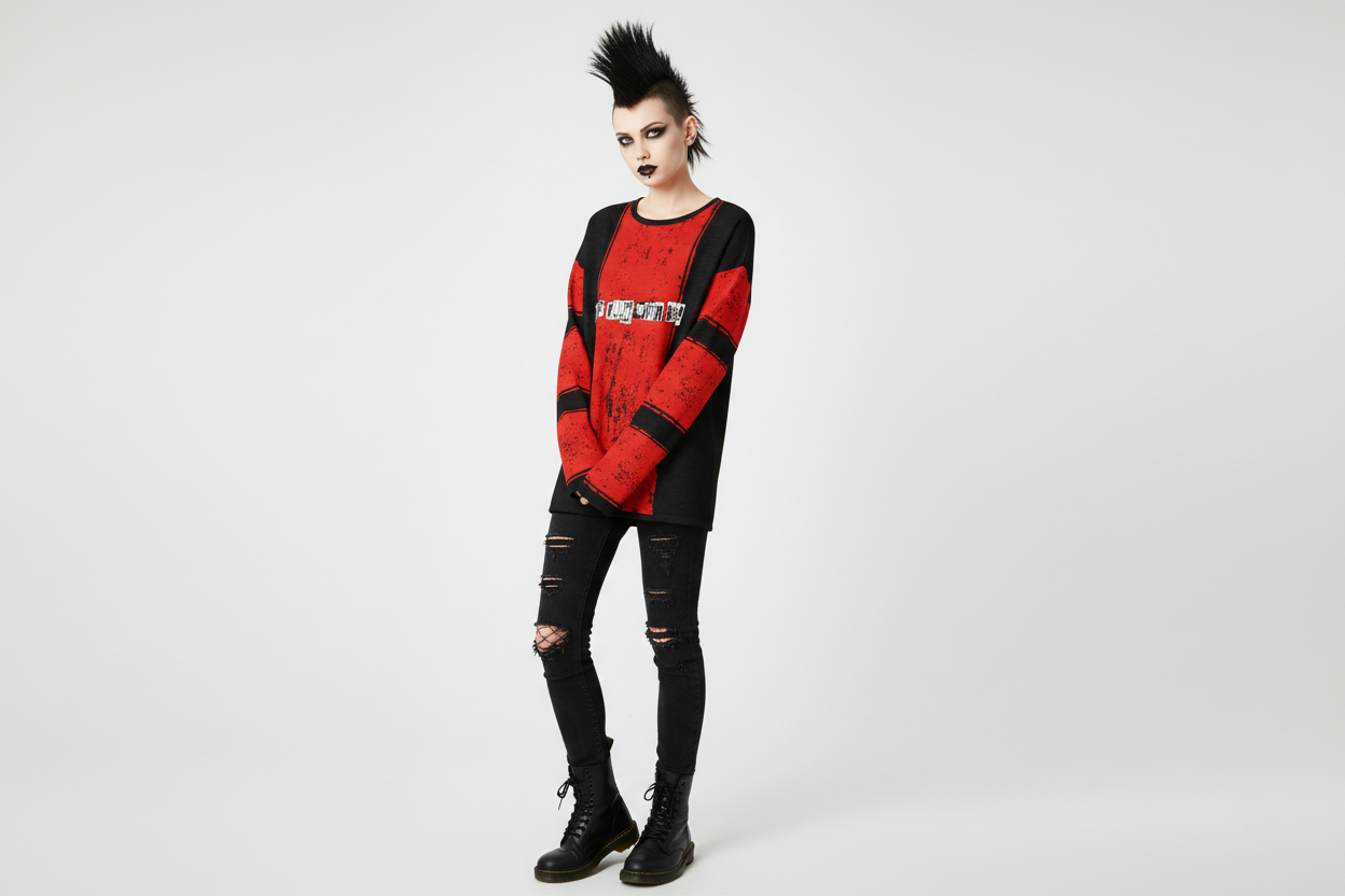 DARK URCHIN 'DONT F..K WITH US' Women’s straight bottom knitted sweater.