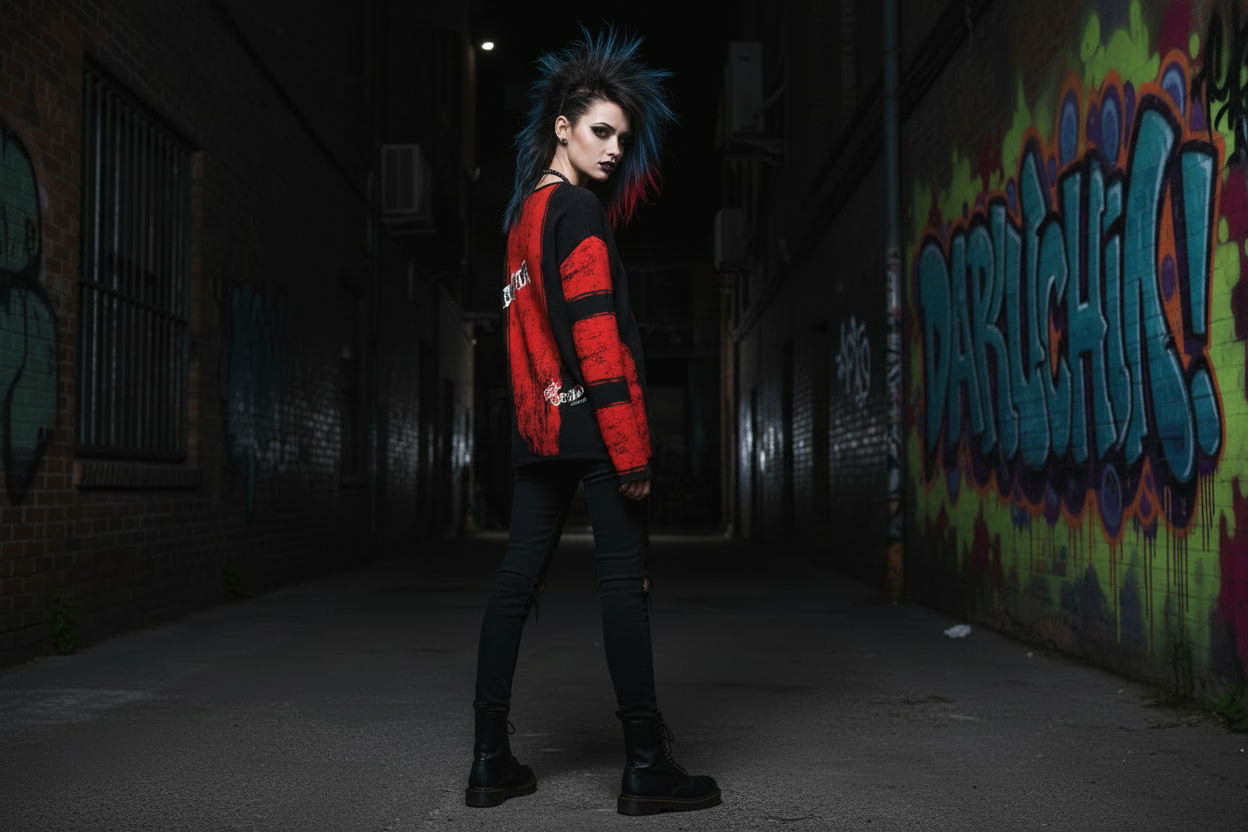 DARK URCHIN 'DONT F..K WITH US' Women’s straight bottom knitted sweater.