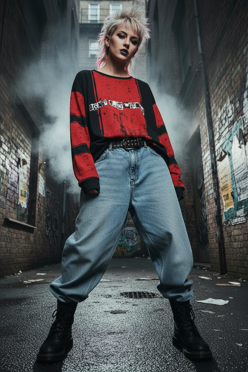 DARK URCHIN 'DONT F..K WITH US' Women’s straight bottom knitted sweater.
