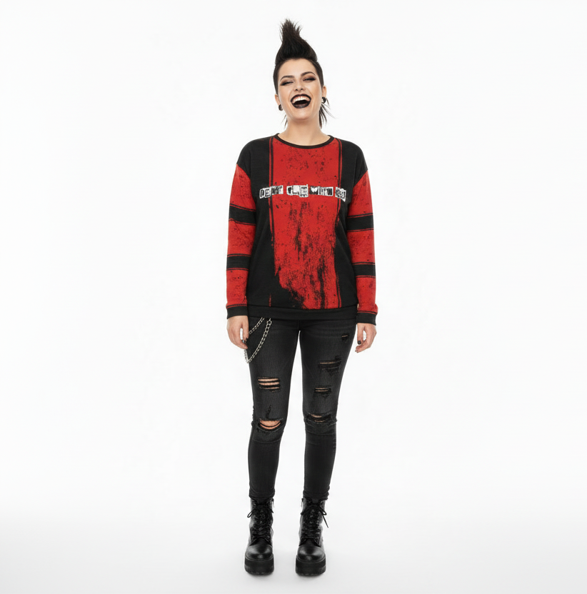 DARK URCHIN 'DONT F..K WITH US' Women’s straight bottom knitted sweater.