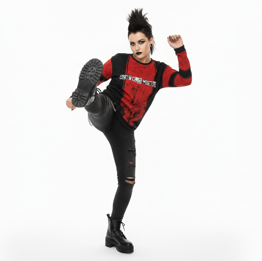 DARK URCHIN 'DONT F..K WITH US' Women’s straight bottom knitted sweater.